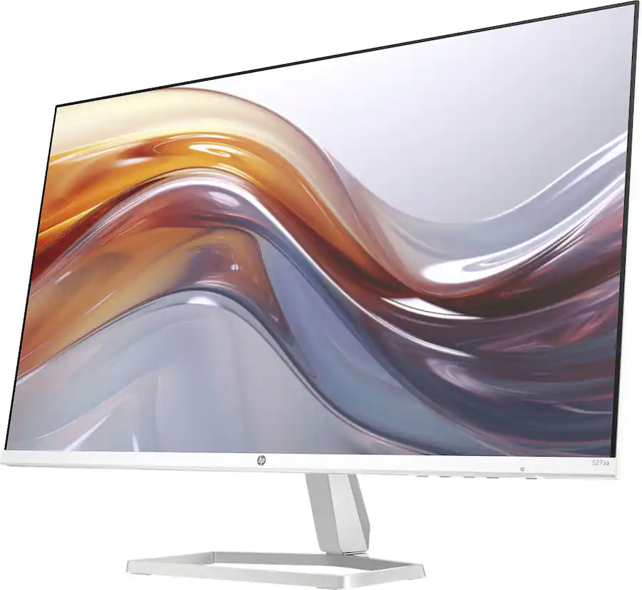 Left. HP - 27" IPS LED FHD Monitor (HDMI, VGA) - Silver & Black.