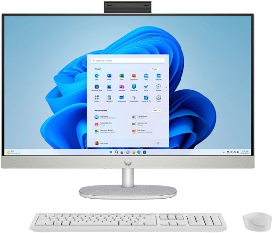 Front Zoom. HP - 27" Full HD Touch-Screen All-in-One with Adjustable Height - Intel Core Ultra 7 - 16GB Memory - 1TB SSD - Shell White.