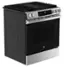 Angle. GE - 5.3 Cu. Ft. Slide-In Gas Convection Range with Steam Cleaning and EasyWash Tray - Stainless Steel.