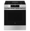 GE - 5.3 Cu. Ft. Slide-In Gas Convection Range with Steam Cleaning and EasyWash Tray - Stainless Steel