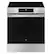 Front. GE - 5.3 Cu. Ft. Slide-In Electric Convection Range with Steam Cleaning and EasyWash Oven Tray - Stainless Steel.