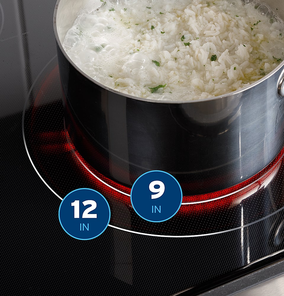 Alt View 13. GE - 5.3 Cu. Ft. Slide-In Electric Convection Range with Steam Cleaning and EasyWash Oven Tray - Stainless Steel.