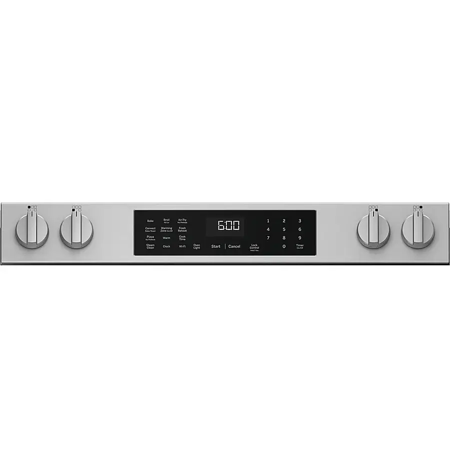 Alt View 16. GE - 5.3 Cu. Ft. Slide-In Electric Convection Range with Steam Cleaning and EasyWash Oven Tray - Stainless Steel.