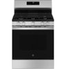 GE - 5.3 Cu. Ft. Freestanding Gas Range with Self-Clean and Steam Cleaning Option and Crisp Mode - Stainless Steel