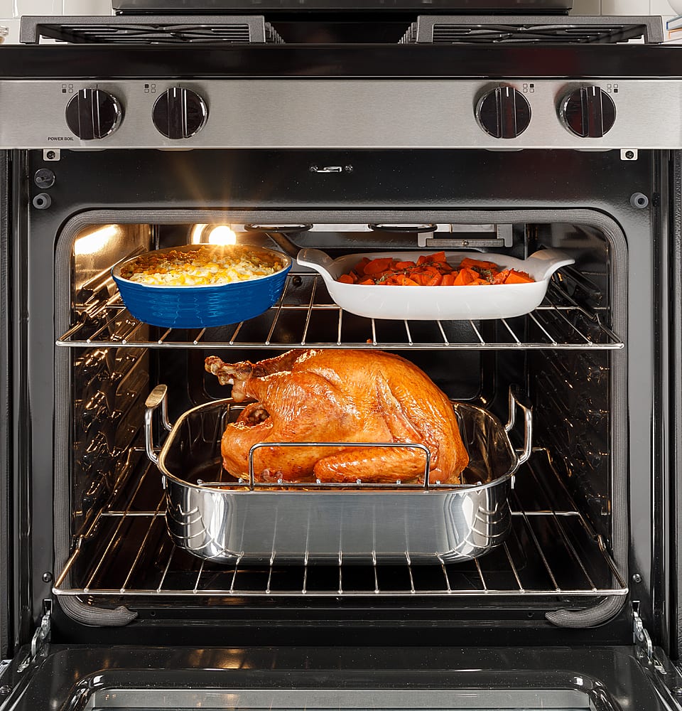 GE 5.3 Cu. Ft. Freestanding Gas Range with Self-Clean and Steam ...