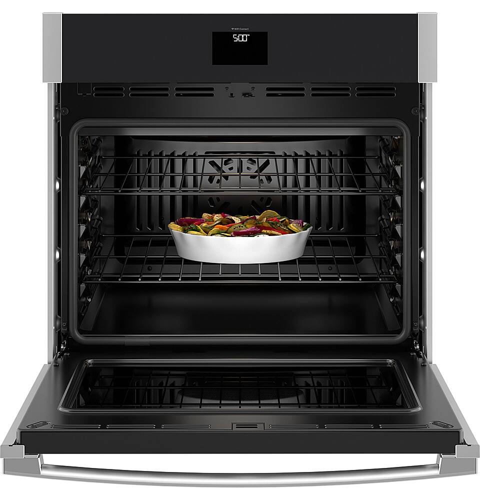 Alt View 12. GE - 30" Built-In Single Electric Convection Wall Oven with No Preheat Air Fry - Stainless Steel.