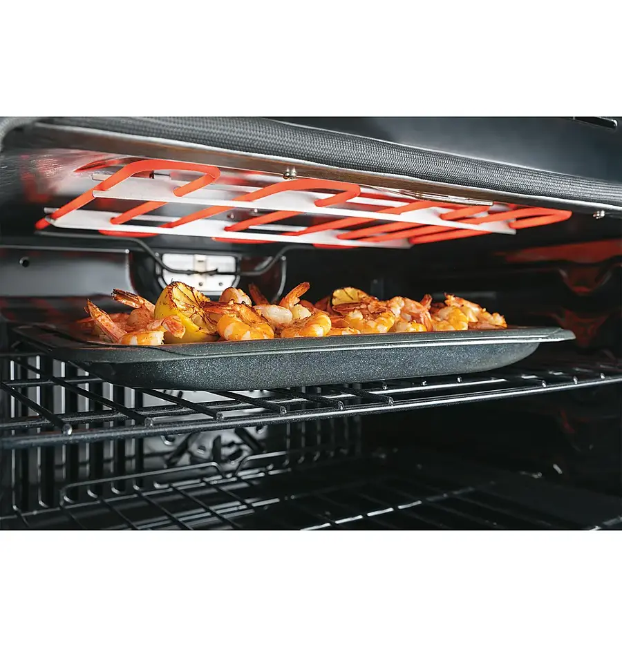 Alt View 21. GE - 30" Built-In Single Electric Convection Wall Oven with No Preheat Air Fry - Stainless Steel.