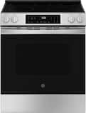 GE - 30 in. Wide 5 Elements 5.3 Cu. Ft. Slide-In Electric Range with Self-Clean and Steam Cleaning Option and Crisp Mode - Stainless Steel