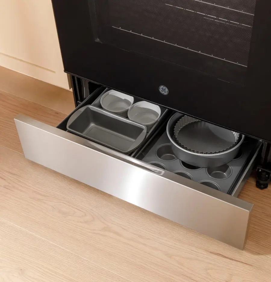 Alt View 20. GE - 5.3 Cu. Ft. Slide-In Electric Range with Self-Clean and Steam Cleaning Option and Crisp Mode - Stainless Steel.