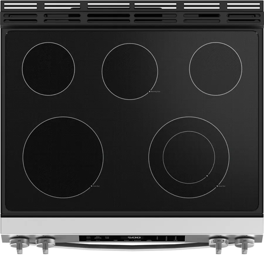 Alt View 14. GE - 5.3 Cu. Ft. Slide-In Electric Range with Self-Clean and Steam Cleaning Option and Crisp Mode - Stainless Steel.