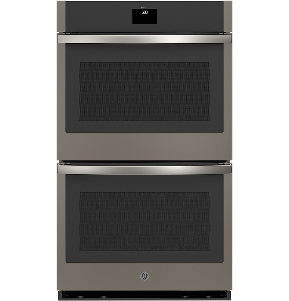 GE - 30" Built-In Electric Convection Double Wall Oven with No Preheat Air Fry - Slate - Front_Zoom