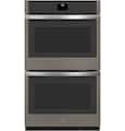 GE - 30" Built-In Electric Convection Double Wall Oven with No Preheat Air Fry - Slate