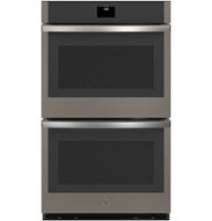 GE - 30" Built-In Electric Convection Double Wall Oven with No Preheat Air Fry - Slate - Front_Zoom