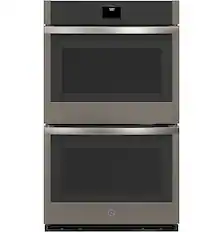Front. GE - 30" Built-In Electric Convection Double Wall Oven with No Preheat Air Fry - Slate.