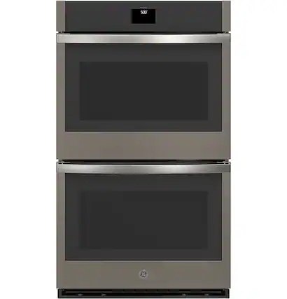 Front. GE - 30" Built-In Electric Convection Double Wall Oven with No Preheat Air Fry - Slate.