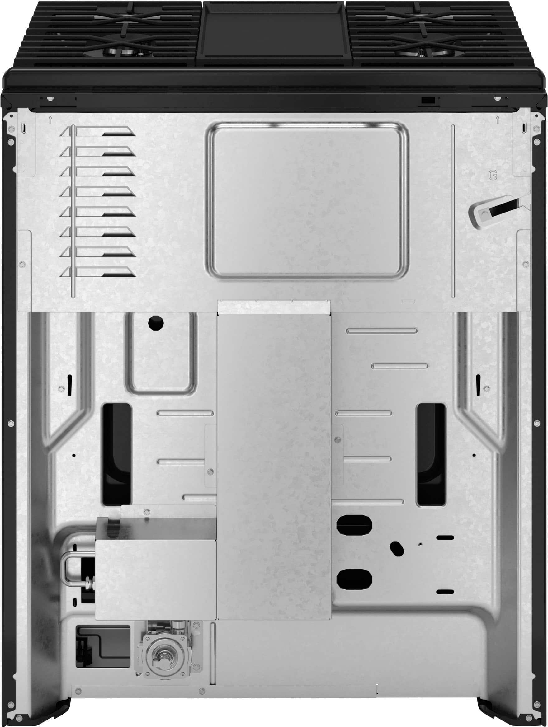 Alt View 40. GE - 5.3 Cu. Ft. Slide In Gas Range with Steam Cleaning and Crisp Mode - Stainless Steel.