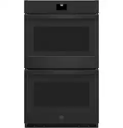 GE - 30" Built-In Electric Convection Double Wall Oven with No Preheat Air Fry - Black - Front_Zoom