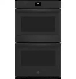 GE - 30" Built-In Electric Convection Double Wall Oven with No Preheat Air Fry - Black