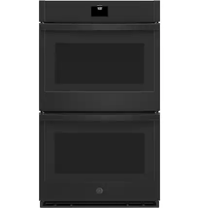 Front. GE - 30" Built-In Electric Convection Double Wall Oven with No Preheat Air Fry - Black.