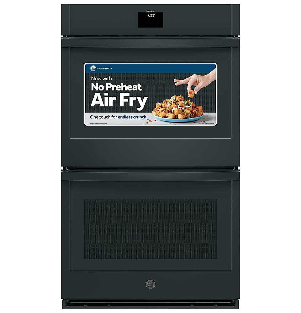 The text on the image reads: "Now with No Preheat Air Fry. One touch for endless crunch."