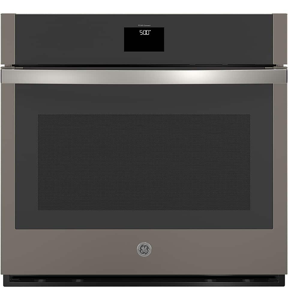 Front. GE - 30" Built-In Single Electric Convection Wall Oven with No Preheat Air Fry - Slate.