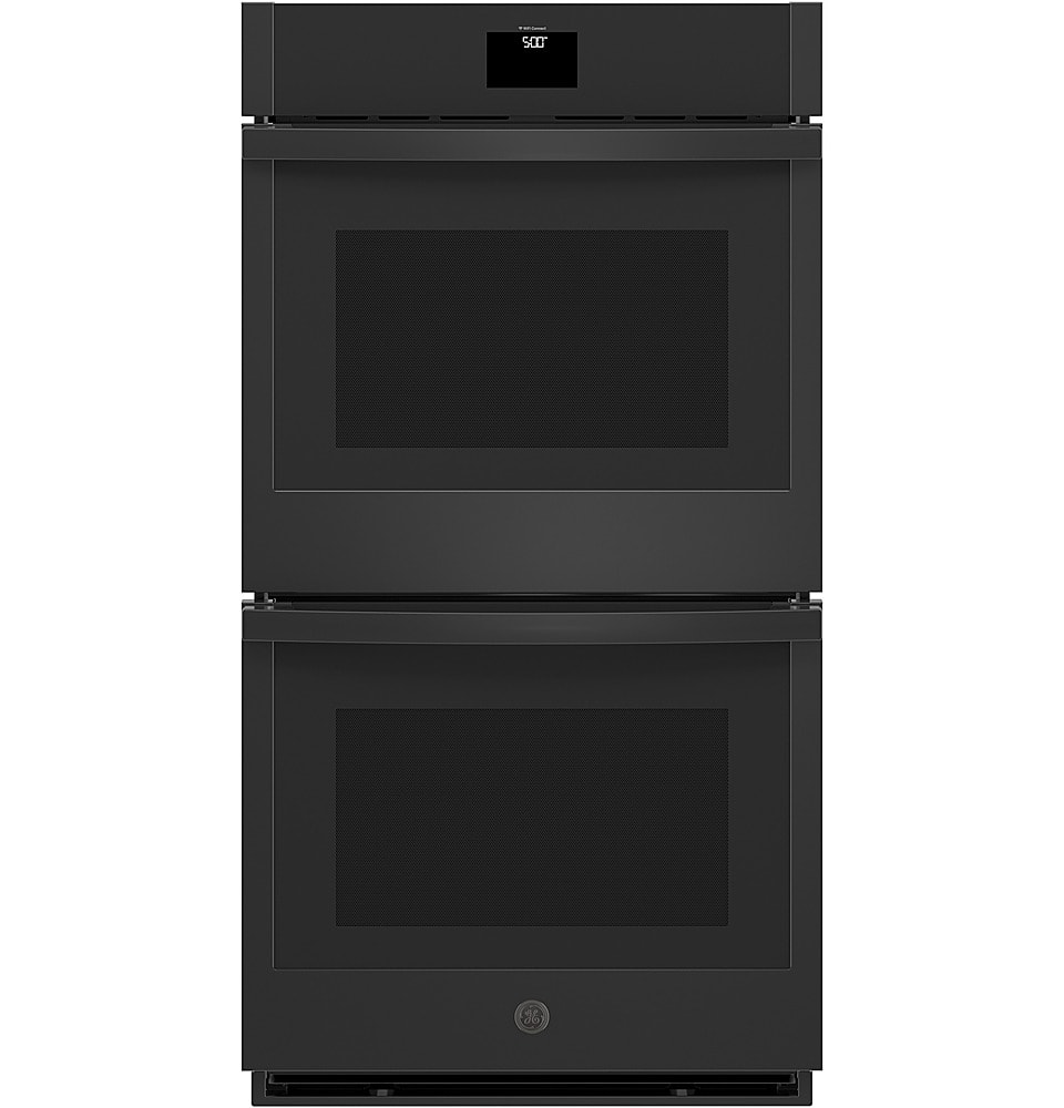 Front. GE - 27" Built-In Electric Convection Double Wall Oven with No Preheat Air Fry - Black.