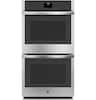 Front. GE - 27" Built-In Electric Convection Double Wall Oven with No Preheat Air Fry - Stainless Steel.