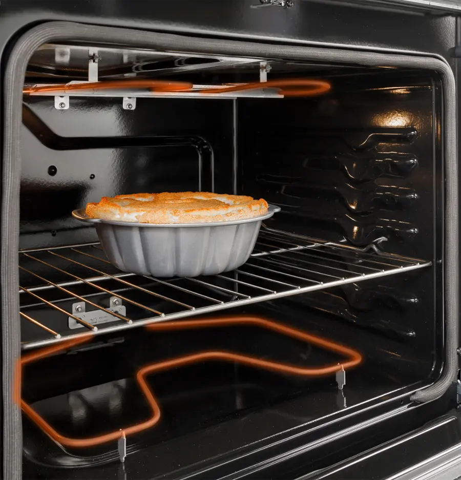 Alt View 20. GE - 5.3 Cu. Ft. Freestanding Electric Range with Self-Clean and Steam Cleaning Option and Crisp Mode - Stainless Steel/Black.