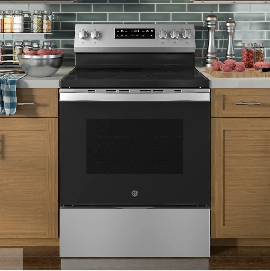 GE 5.3 Cu. Ft. Freestanding Electric Range with Self Clean and Steam ...