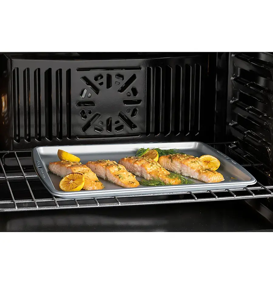 Alt View 16. GE - 27" Built-In Single Electric Convection Wall Oven with No Preheat Air Fry - Black.