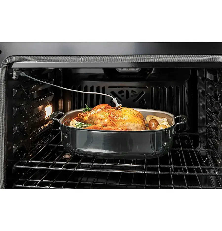 Alt View 17. GE - 27" Built-In Single Electric Convection Wall Oven with No Preheat Air Fry - Black.