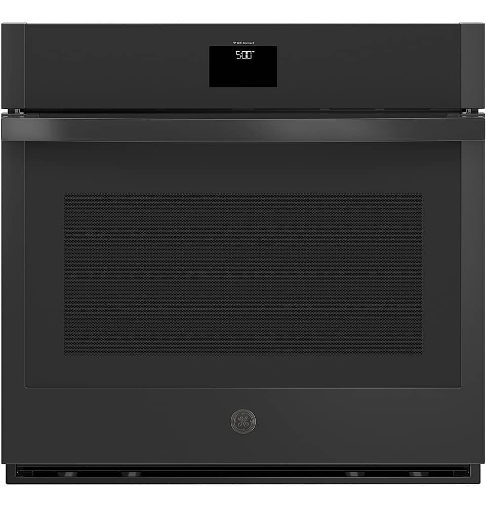GE - 30" Built-In Single Electric Convection Wall Oven with No Preheat Air Fry - Black - Front_Zoom
