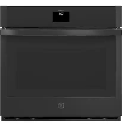Front. GE - 30" Built-In Single Electric Convection Wall Oven with No Preheat Air Fry - Black.