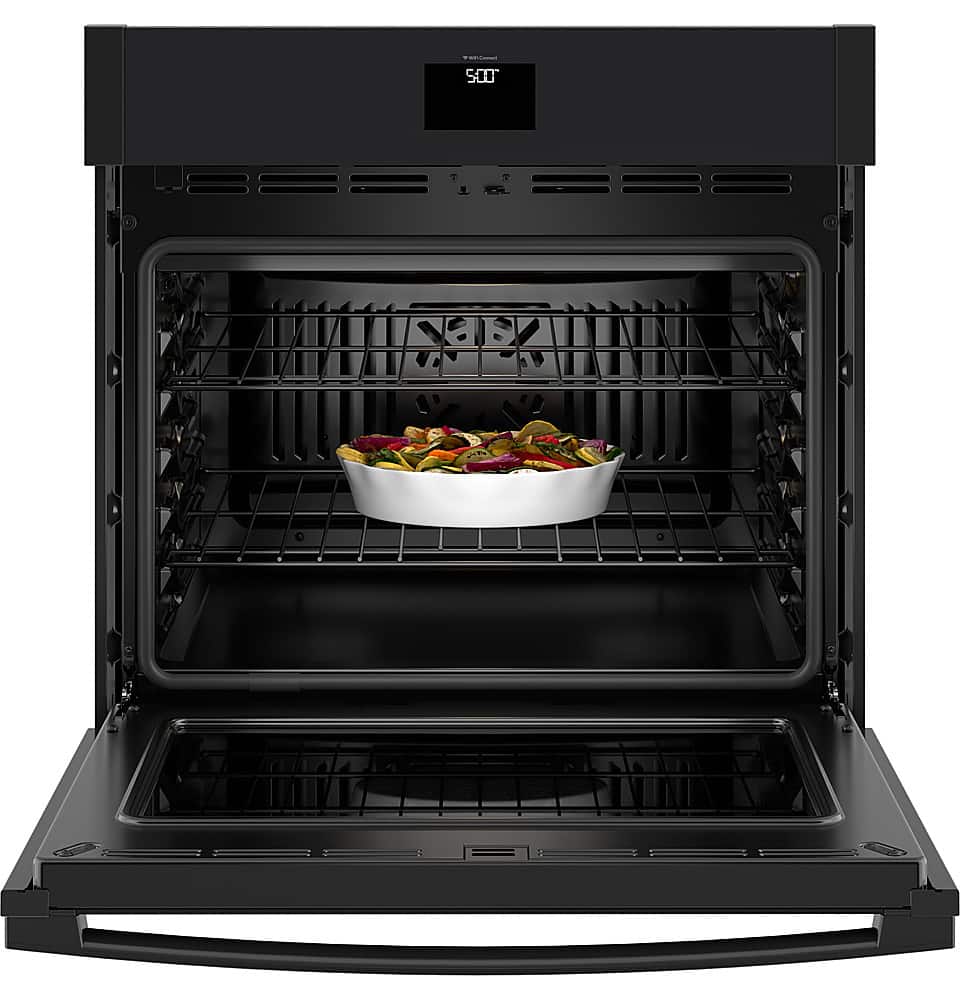 Alt View 12. GE - 30" Built-In Single Electric Convection Wall Oven with No Preheat Air Fry - Black.