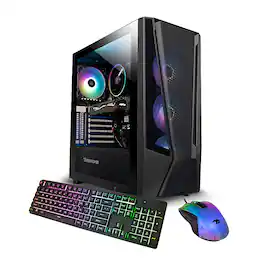 iBUYPOWER - Trace 7 Mesh Gaming Desktop - AMD Ryzen 7 5700 - 16GB DDR4 RGB Memory - GeForce RTX 4060 8GB - 1TB NVMe SSD - Black