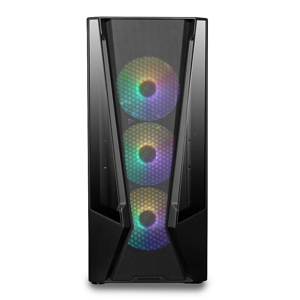 Left. iBUYPOWER - Trace 7 Mesh Gaming Desktop - Intel Core i7 14700F - 32GB DDR5 RGB Memory - GeForce RTX 4060 Ti 8GB - 1TB NVMe - Black.