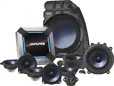 Front. Alpine - 11-Speaker Complete Sound System Upgrade for 2022-Up Tesla Model 3 - Black.