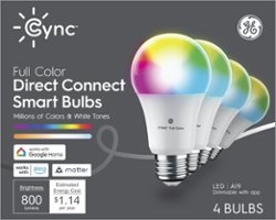 GE - Cync Direct Connect Matter Light Bulbs (4 A19 LED Color Changing Light Bulbs) - Full Color - Front_Zoom