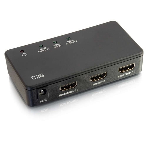 C2G - 757120410577 41057 2-Port 4K HDMI Distribution Amplifier Splitter - 3840 x 2160 - 340 MHz Maximum Video Bandwidt - Black