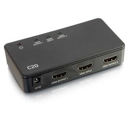 C2G - 757120410577 41057 2-Port 4K HDMI Distribution Amplifier Splitter - 3840 x 2160 - 340 MHz Maximum Video Bandwidt - Black