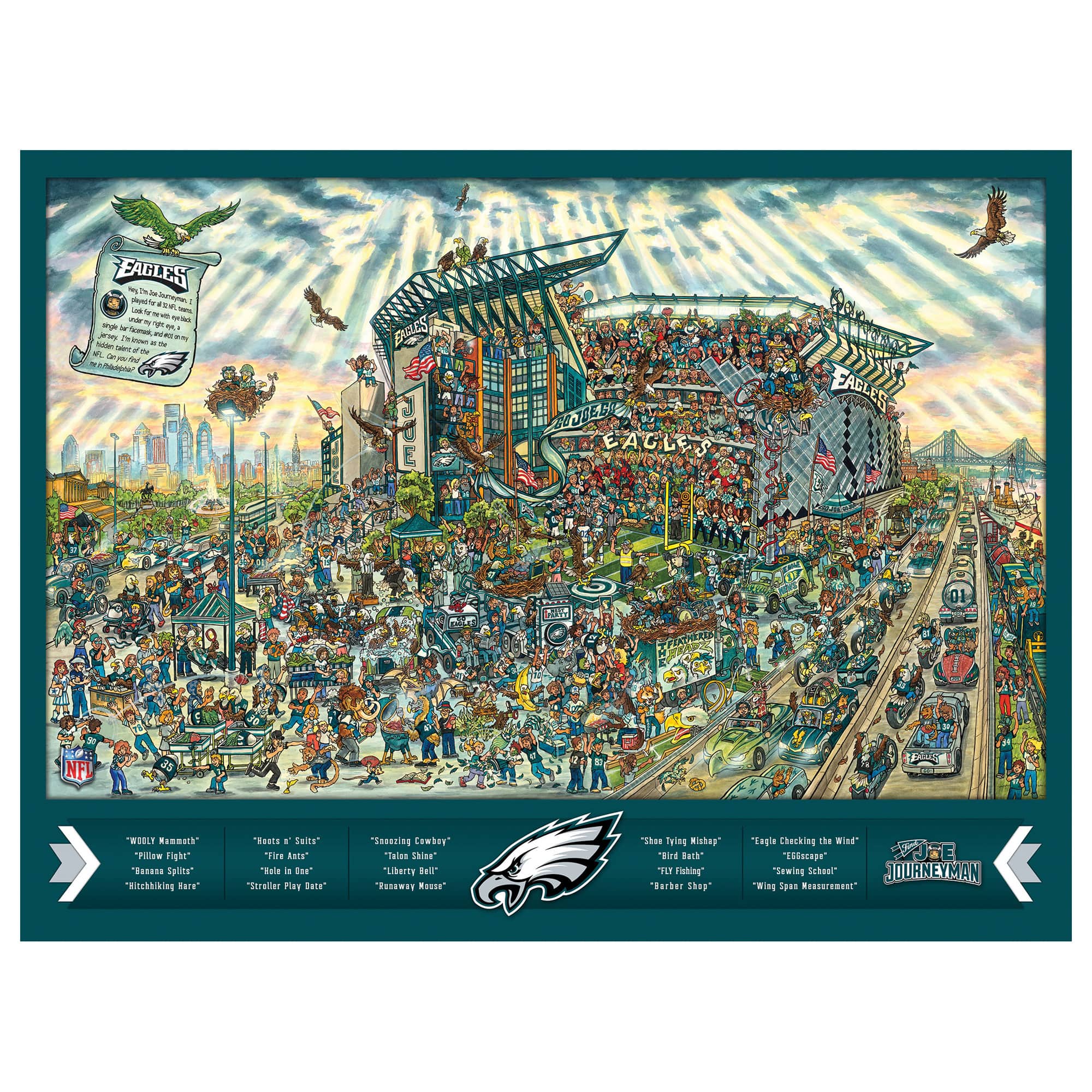 YouTheFan - Philadelphia Eagles 500-Piece Joe Journeyman Puzzle - Multicolor
