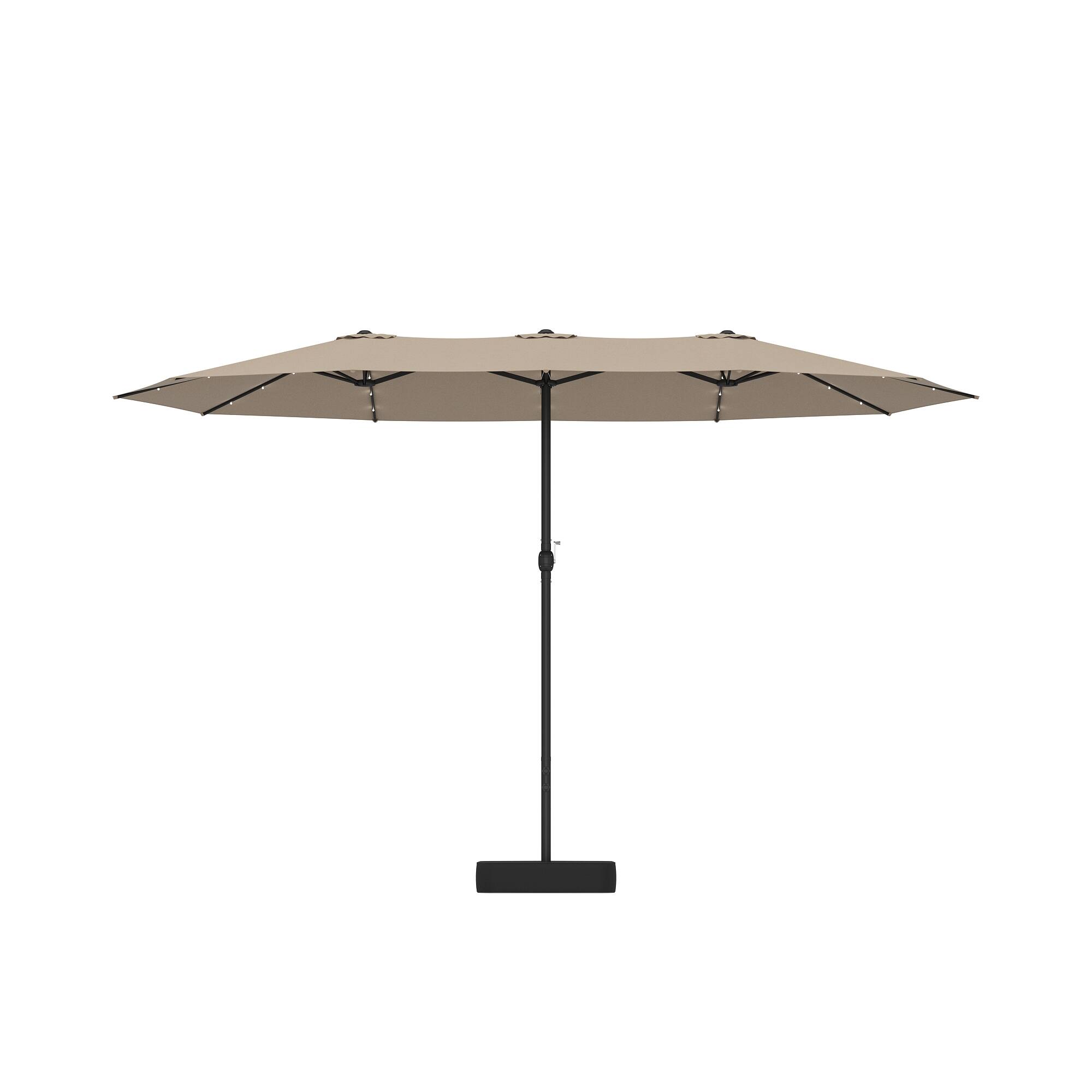 Alt View 8. Famapy - Large Rectangular Outdoor Patio Umbrella with Integrated Edge LED Lights Day-to-Night Shade Multiple Colors - Sand.