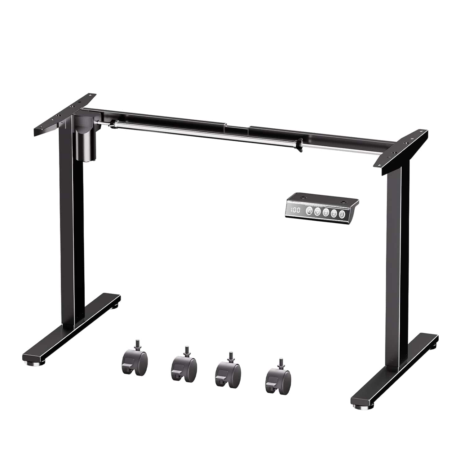 Zell Electronics - Standing Desk FrameAdjustable Base for Tabletops with Memory Controller, 265lb Capacity - Black