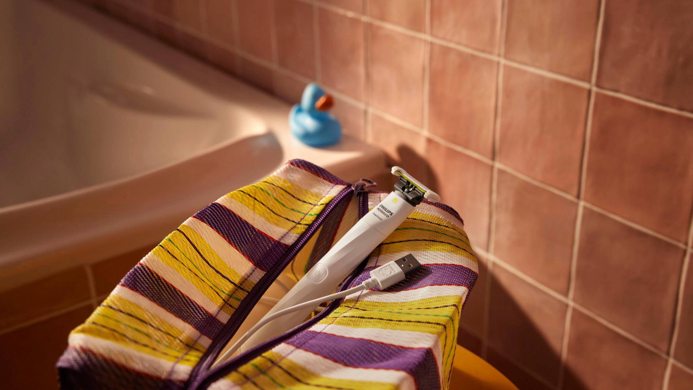 Alt View 23. Philips Norelco - Philips Norelco OneBlade Intimate Pubic Groomer - White.