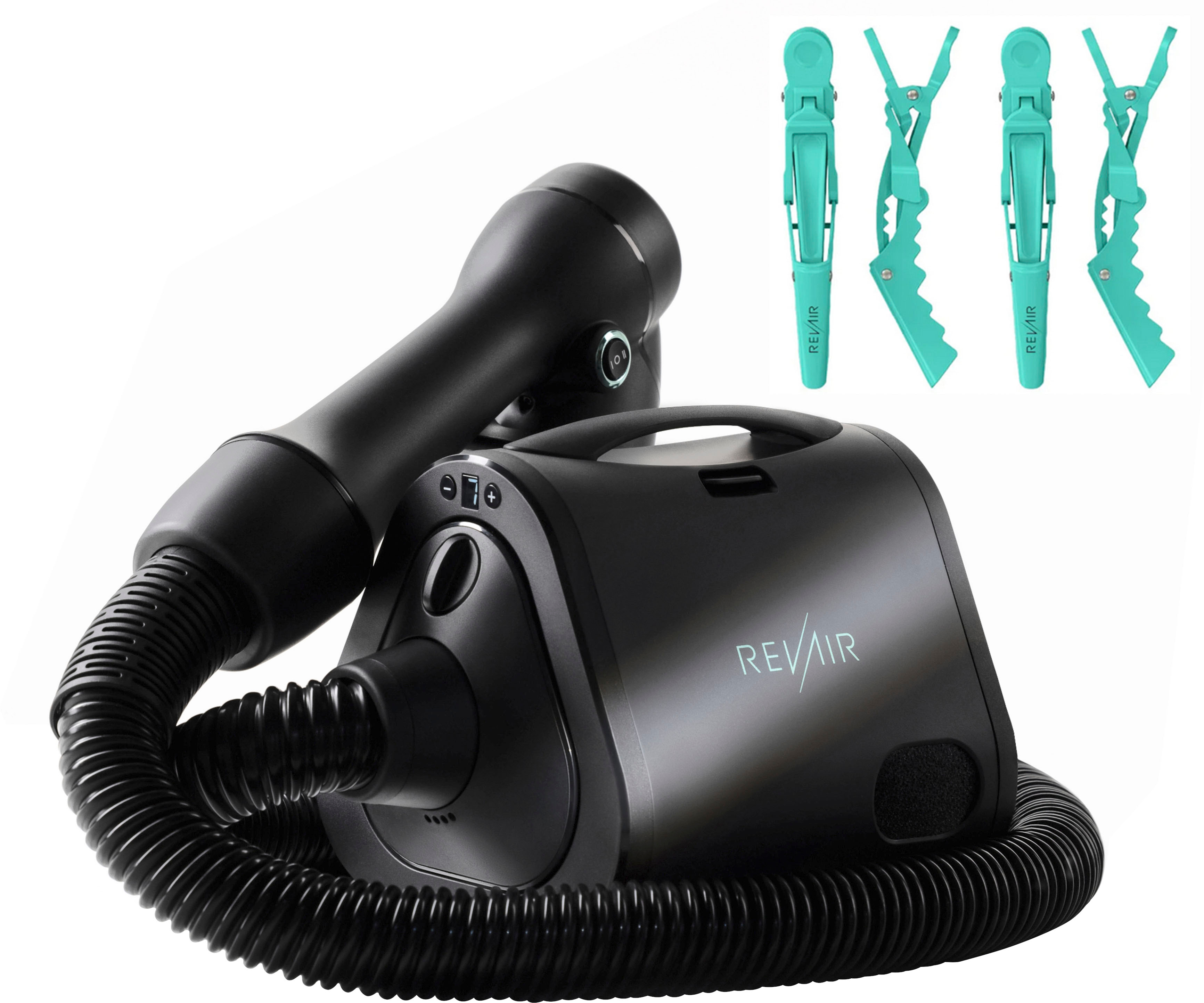 RevAir - Reverse-Air Hair Dryer with Hair Clips - Black