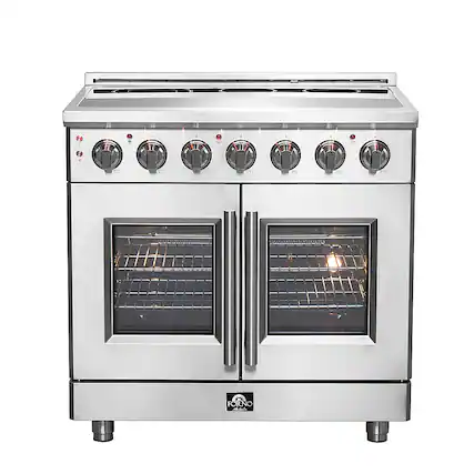 Front. Forno Appliances - Massimo 5.36 Cu. Ft. Freestanding Electric Range with French Doors.