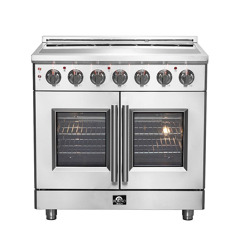 Forno Appliances - Massimo 5.36 Cu. Ft. Freestanding Electric Range with French Doors - Stainless Steel