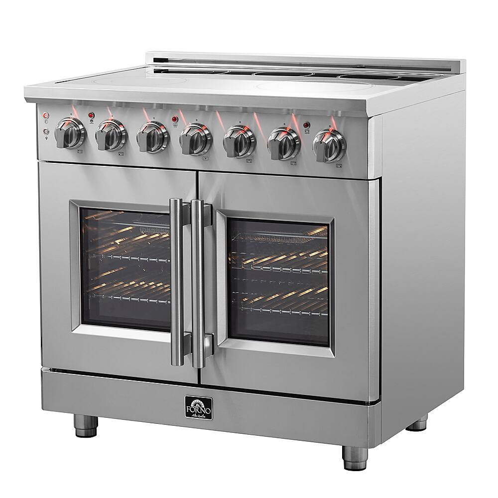 Left. Forno Appliances - Massimo 5.36 Cu. Ft. Freestanding Electric Range with French Doors.