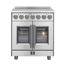 Forno Appliances - Massimo 4.32 Cu. Ft. Freestanding Electric Range with French Doors - Stainless Steel