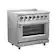 Angle. Forno Appliances - Massimo 5.36 Cu. Ft. Freestanding Electric Range with Steam Cleaning and Chef Door - Stainless steel.